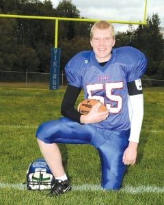 Nick Austin was the only Viking to be named First Team All-Conference. Austin, a senior, is 200 pounds and stands 6 foot 3 inches. He played defensive tackle and offensive tackle for the Vikes.