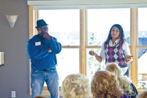 O’Neal Hampton and his daughter, SunShine, shared the story of their weight loss and fitness journey with the audience at a Fitness North open house on Saturday, October 30.