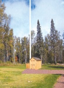 This photo simulation from AT&T demonstrates what the proposed “stealth” tower at the Tofte cemetery would look like.