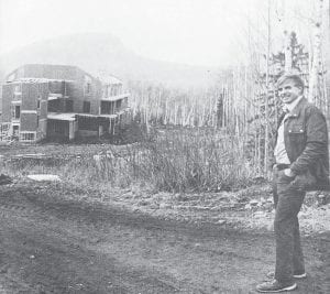 Cook County News-Herald archives This 1981 News-Herald photo shows Charles Skinner, owner of Lutsen Mountain Corporation, standing by the first condominium building being constructed by Ryan Development Corporation at the ski hill. The building was the first in their joint $25 million development at Lutsen. The News-Herald caption said, “In the background, Moose Mountain stands, a future site of 17 new ski slopes. When this is complete, the project will be the largest of its kind in the upper Midwest.”