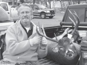 David “D.J.” Johnson with the nice 10-point buck he got this year. It has a 22-inch spread.