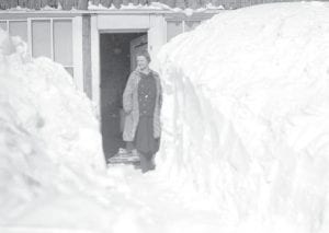 Although Cook County received a nice batch of fresh snow this week, our accumulation is nowhere near the amount in this photograph outside the Charlie Johnson Trading Post in the mid 1920s. This Cook County Historical Society photo records a very snowy year!