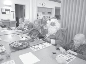 The North Shore Care Center was filled with holiday spirit through December. Instead of the usual bingo caller, Walt Mianowski, Santa Claus showed up! The residents enjoyed the “guest” caller and the special holiday prizes. Residents are now looking forward to a special New Year’s event.