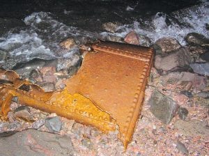 After photos of the large piece of metal unearthed by high seas at the Rock Cut beach appeared in last week’s paper, the News-Herald was contacted by Pat Zankman of the Cook County Historical Society with details about the possible identity of the artifact.