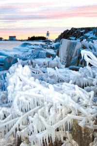 Another icy view of the Grand Marais harbor. Cold, but beautiful!