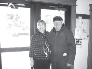 Local author Howard Sivertson was the first customer at the Grand Marais Public Library for the New Year. He is pictured here with Library Director Linda Chappell. When asked if he minded having his photo taken as the first library customer of 2011, Sivertson replied, “All I came in for was a book. I haven’t had this much attention in years!” Sivertson left with a book and a movie and assured the staff he would be back. The library had 56,108 visitors in 2010.