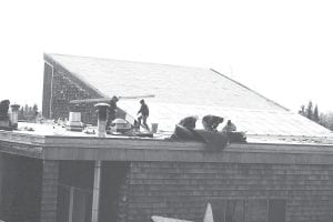 A crew of workers spent the better part of December replacing the Grand Marais Municipal Pool roof and fixing interior walls damaged by a late October storm. The storm knocked over lots of trees in town and tipped over picnic tables and other smaller items, but the pool roof suffered the most damage.