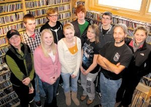 WTIP Station Manager Deb Benedict, lower left, welcomes the great group of Cook County High School students taking part in the station’s new Youth Radio Program. (L-R, front) Benedict, Cece Olsen, Molly Zafft, Kayla Stacy, instructor Michael McHugh. (L-R, back) Sebastian Schnobrich, Danny Lunde, Gabe Bethke, Hayden Goettl, Bailey Morrison.