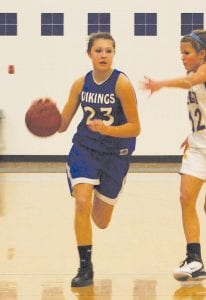 Theresa Morrin was a standout player for the Vikings in their win over Cromwell last week. Morrin helped lead the Vikings on a 16-0 run to end the first half of the game.