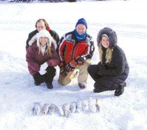 Above: Fishing’s good on the Gunflint Trail! This group of Windigo Lodge crew members caught nine rainbows and one brook trout in about three hours of fishing on Birch Lake with Vince Ekroot of Little Vince’s Guide Service. (L-R) Matt Hendrickson (behind), Xana Raquel Ortolan, Randy Ekroot, and Gabriela Gricol.