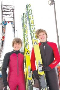 Christian Friberg (left) and Brian Wallace are two of the three American ski jumpers who competed in the Junior World Championships. Both belong to the St. Paul Ski Club.