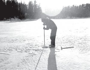 With ice fishing season underway, we thought it would be fun to see a historical photo of fishing on Lake Saganaga. According to the Minnesota Historical Society, this picture was taken by Kenneth Melvin Wright in 1938. It is one of many photos in a series by Wright, dubbed Lake Saganaga fishing trip.