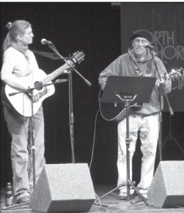 The talent of local musicians was featured at the Arrowhead Center for the Arts on Saturday, February 12 at the North Shore Music Association Local Musicians Showcase. Yvonne Mills and David Grinstead, fresh from Solstice pageants and jams at Betsy Bowen Studio, performed as YaDaYaDa.