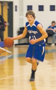 Kale Boomer, just a sophomore, has done an excellent job at point guard for the Vikings this year. Kale is a head’s up player who makes good passes and seldom loses the ball on the dribble.