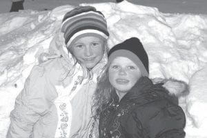 Hazel Oberholtzer and Katie Peck didn’t mind the cold as they enjoyed the movie and iceskating.