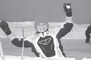 Jamie Johnson joyfully spent the evening on the ice skating rink.