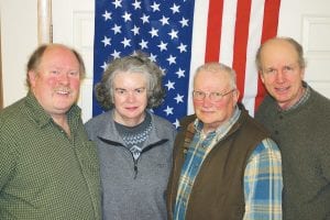 The Cook County Republican Party held held its basic political operating unit convention at the Grand Marais Senior Center on Tuesday, March 1. Marc Breitsprecher, on the left, and Garry Gamble, on the right, were elected co-chairs for 2011-2012. Mary Petz accepted the role of secretary while Jim Hall accepted the treasurer position.