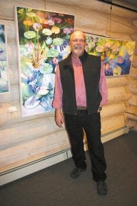 The current exhibit at the Johnson Heritage Post features work by Margaret Carroll. Also included are works by the late Marilyn Taus. Marilyn’s husband, Ken Dumdie, an artist in his own right, is pictured by several of her beautiful paintings. The show continues through April 23. See more about the show on page A11.