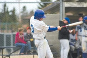 Above: Daniel Lunde, a senior, had a great game against the Thunder Bay Lakers on May 7. Lunde made his first start as a pitcher and gave the Vikings a stellar performance on the mound. Here, Lunde cracks a key single in the third inning that helpedtheteamtoa9runinning. TheVikingswonthefirst game of the double header 15-4. Right: Kale Boomer, a sophomore, pitched the second game of the double header against Thunder Bay last Saturday. While Boomer pitched a solid game, he was up against Thunder Bay’s ace, and the Vikings fell to the Lakers 5-2. Boomer also batted well in the two game series and the Vikings as a team played their best ball of the year.