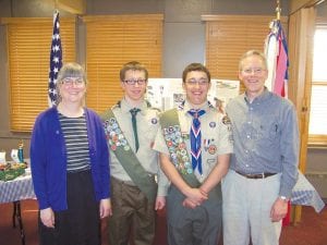 As a Boy Scout, one of the proudest moments of Daniel Ditmanson’s life was his induction to the ranks of Eagle Scout. Here Daniel stands next to his father, Pastor Mark Ditmanson, while his brother Alex and mother, Janet stand at his left. Daniel has been in scouting since he was in elementary school, rising through the Cub Scout ranks and then through the Boy Scouts to obtain scouting’s highest honor.