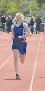 Molly Zafft ran a lifetime best of 26.83 in the 200 meters at the Section 7A track meet. Zafft won the slow heat and finished second overall to qualify for state.