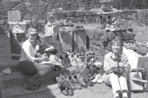 Gently used shoes were collected for the Soles4Soul program. Pastor Kris, Martine Redshaw and Kristen Carlsgaard check out the 170 pairs of shoes that were donated.