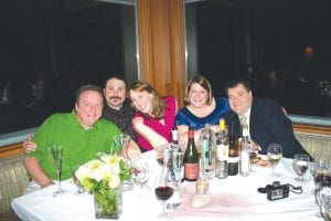 In addition to a wonderful meal, guests at the May Wine & Food Lovers Weekend had the opportunity to learn about wine and food pairings from talented chefs and wine sommelier Stuart Sutherland of Johnson Brothers Wine Company. Sutherland (far left) discusses the evening’s offerings with Brian Maxwell, Candace Maxwell, Tara Helms and James Helms.