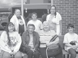 These are some of the people who attended the Wisdom Steps conference June 14-16 in Mahnomen, Minnesota. The conference theme was entitled “Honor Our Elders” and focused on health promotion and prevention. Pictured here are (L-R, front row) Ellen Altman, Mayme Swader, and Carol Hackett. (L-R, back row): Dottie Griffith, Youth Volunteer Jason Christenson, and Tribal Secretary/Treasurer April McCormick.