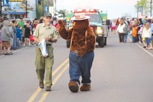 Another parade tradition is the appearance of Smokey Bear. He and Peter Igoe of the U.S. Forest Service handed out Smokey Bear memorabilia.