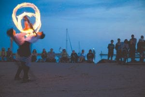 Above: Fire dancing in Harbor Park was an exciting addition to the annual Grand Marais Arts Festival held July 9 and 10, 2011.