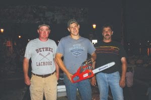 Come on out for Fisherman’s Picnic Lumber Camp—you could be among the elite such as last year’s winners. Colee Johnson of Hovland (center) won a brand-new Husqvarna in the 2010 Steve’s Sports/Husqvarna stock saw contest. Second was Dennis Burton (right) and third was Tom Stockman.