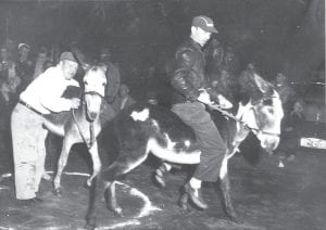 The Cook County Historical Society has a mystery on its hands. This photo was found in the historical society’s photo archives entitled “Donkey Game, Fisherman’s Picnic.” Do any Cook County News-Herald readers recall ever seeing donkey games at Fisherman’s Picnic celebrations? Any idea if this is really in Grand Marais? Who are these fellows and just what are they trying to get these donkeys to do?