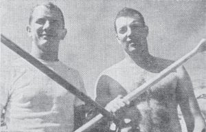 Canoe races, along with boat races in the harbor, were once a staple of Fisherman’s Picnic. Shown are the winners of the 1961 canoe race, Bill Redman of Ames, Iowa, left and Chuck Tice of Grand Marais. According to News-Herald reports, it was a rough day for canoeing, with some being “dumped” in the harbor before the race was over.