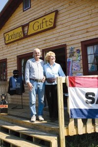 Archie and Natasha Kirk love to visit with people who stop to shop or just to see the changes to the old Flute Reed Store. Restoration of the historic building has been a three-year project for the couple.