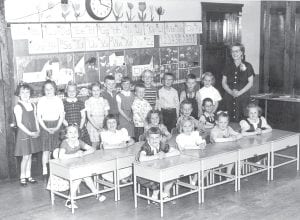 This final photo shared by Steve Jacobsen of Upland, California and Hovland is of his classmates in the Cook County High School graduating class of 1967 at the Tofte Elementary School in 1956. This photo includes a few unknown students. If you know their identities, give us a call. (First row, seated L-R) Millicent Madsen, Marcia Sandstrom, Colleen Lamb, Lorraine Bonin. (Second row, seated L-R) Ruby Davis, Linda Lewis, Ann Williams, an unknown student, Billy Lyght. (Standing, L-R) An unknown student, Linda Mathisen, Debby Krueger, Karen Krueger, David – last name unknown, another unknown student, Jimmy Kehoe, Jimmy Olson, Mike Tofte, Kurt Gilbertson, Laurabeth Hovland. The teacher is Mrs. Ray (Bernice) Cummings. Jacobsen said his class is a close-knit group. All of the original 80 students have made a class reunion or get-together at some point since graduating in 1967.