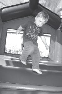 The bouncy house outside the Community Center was a big attraction for the younger set at the county fair.