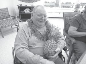 Jack Halverson was the proud winner of a fresh pineapple.