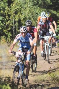 Once again there was a great turnout on August 27 for the Sawtooth Challenge Bike Race, the bike race that truly challenges participants with a 1,000-foot vertical climb at the start of the race. This group of racers, led by Andrew Ross of Thunder Bay, seems to take the first challenge with ease. See more photos and results on page B5.