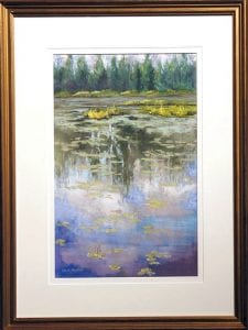 Lisa Stauffer’s peaceful pond won the Grand Marais Art Colony “People’s Choice” award. In addition to being a populist painter, Stauffer is an Art Colony instructor.