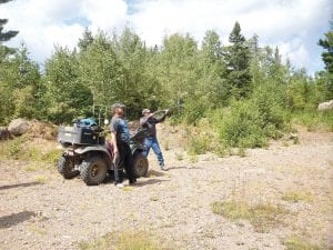 The Cook County ATV Club had fabulous weather for the Sunday, August 21 Tom Lake “Guys and Gals Ride.” The men’s group stopped to do some clay pigeon shooting. Ride co-host Chuck Bolinger shows how it’s done.