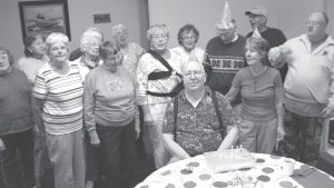 Top: Tom Hedstrom turned 68 on September 17. His friends at the Senior Center wished him a very happy 68th birthday. Above: Also celebrating birthdays in September were (L-R) Warren Anderson, Ann Kiral, Sharon Hendrickson and Betty Larsen. A birthday party was held for them at the Senior Center on Tuesday, September 27. Right: On Monday, Sept. 26, a group of seniors traveled to Lutsen Mountains and enjoyed a beautiful scenic ride up Moose Mountain on the gondola. The weather was perfect and the colors were gorgeous! (L-R) Renette Pearse, Nancy Benson and Nona Smith enjoying the scenic overlook at Moose Mountain.