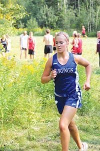 Sarissa Falk ran tough at Milaca, finishing the 2.5-mile girls' varsity race in 21:26.