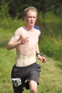 Kieran Scannell’s practice on Cook County trails this summer—he is pictured here at the Fisherman’s Picnic Trail Run—served him well at his new school, Phillips Exeter Academy. He won his first two races there.