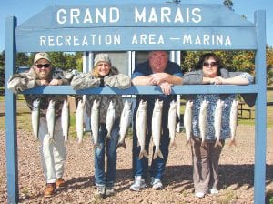 Deano and Paula Kaye and Ozzy and Kelly Osborne, all of Elk River, MN, with two salmon and their limit of lake trout. They were fishing with Captain Jerry Skarupa aboard Secret Lures on Saturday, Sept. 24. Deano said, “It was quite a successful day with credit going to Captain Jerry for not only his passion but his knowledge of creating a great charter.”