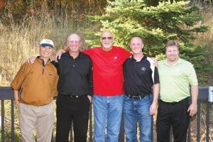 Claiming first place in the Men’s Division was a team from Grand Portage (L-R). Mike Young, Joe Jeanette, celebrity golfer Paul Krause, Jeremy Jeanette and Jeremiah Yeary.