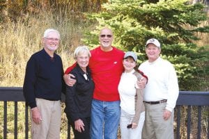 Also posing with celebrity golfer Paul Krause were the winners of the Elite Division. (L-R) Fred Breitling and Carol Breitling, Krause, Linda and Tim Walker.