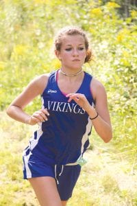 Left: Viking 8th grader Matea Acero ran a great race to finish 5th in the girl’s junior high race at the Swain Invitational in Duluth last Saturday. Above: Everett Hommes ran a steady race at the Swain meet, finishing 2.5 miles in 18:44.