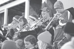 The Cook County High School band has been busy—practicing marching for the Bayfield Apple Festival, playing at Pep Fests and sporting events—and now the band (and Band Director Keri Bilben, sitting in with the brass section at the Homecoming game) are teaming up with Barnes & Noble on a unique fundraiser.