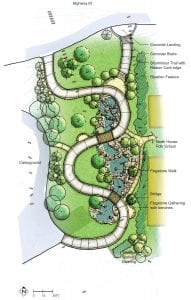 This is a draft of the design the Grand Marais Park Board asked its consultant, Short, Elliott, Hendrickson Inc. of Duluth, to create for the park’s “community connection,” a walkway bridging the Grand Marais residential and business neighborhoods with the east end of the Grand Marais Recreation Area.