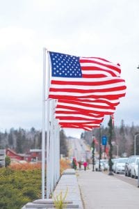 A beautiful tribute at Harbor Park in Grand Marais, thanks to American Legion Post 413. The flags welcomed visitors to the waterfront on Veterans Day, November 11, 2011.